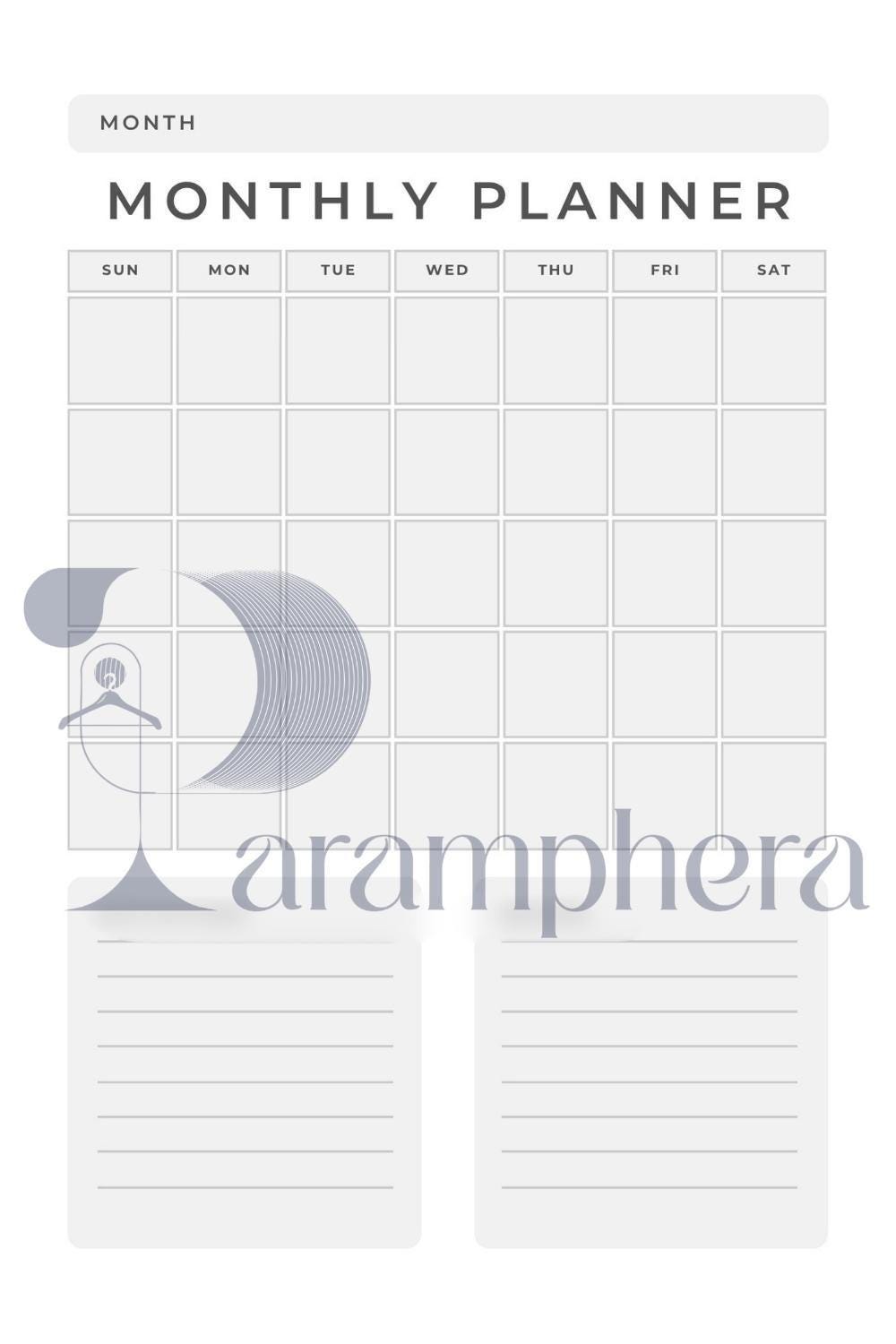 Undated Monthly Calendar Printable β A4 PDF | Minimalist Monthly Planner, Reusable Wall Calendar, Digital Download.