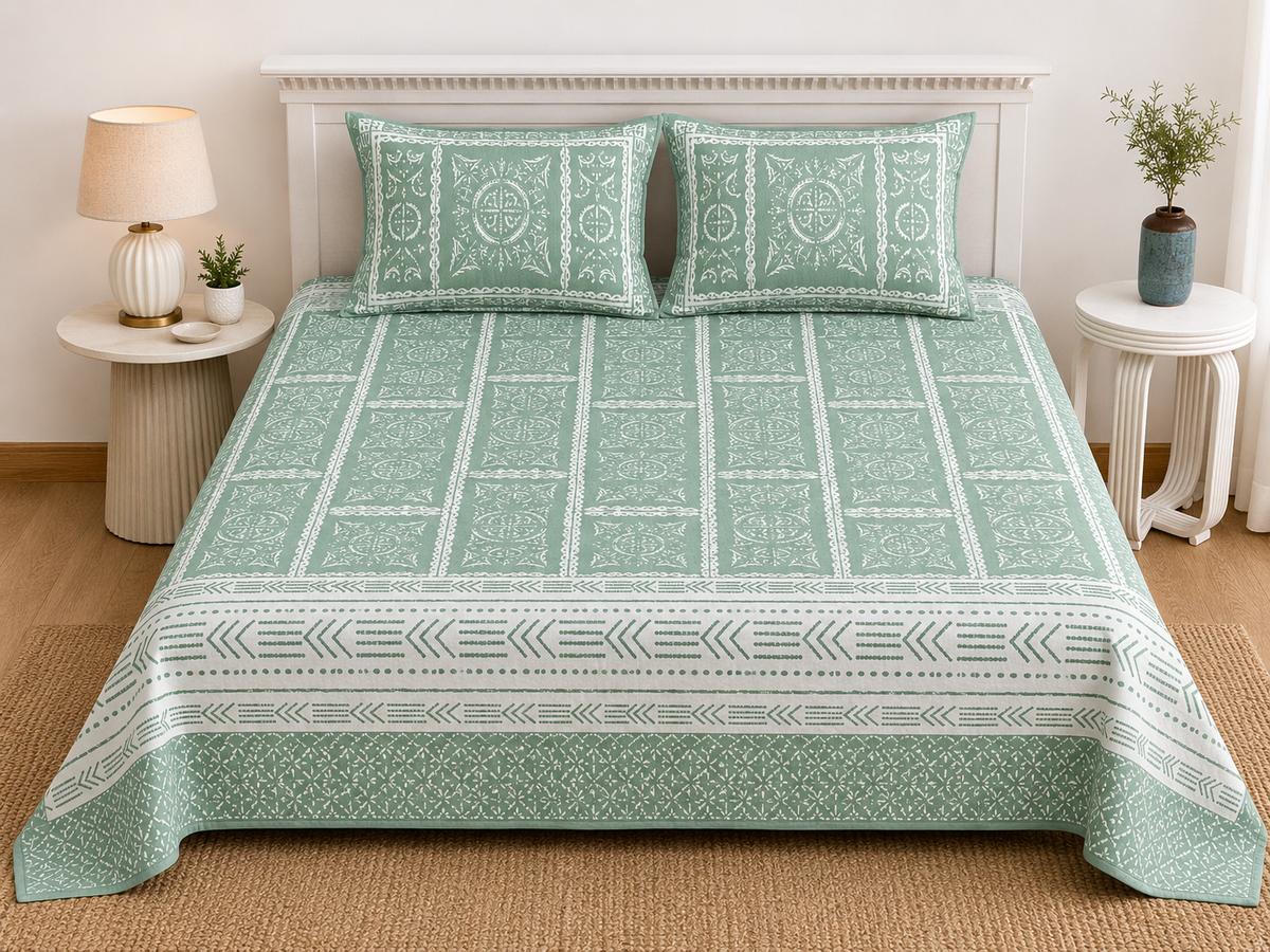 Paramphera Studio Traditional Geometric Print Bedsheet