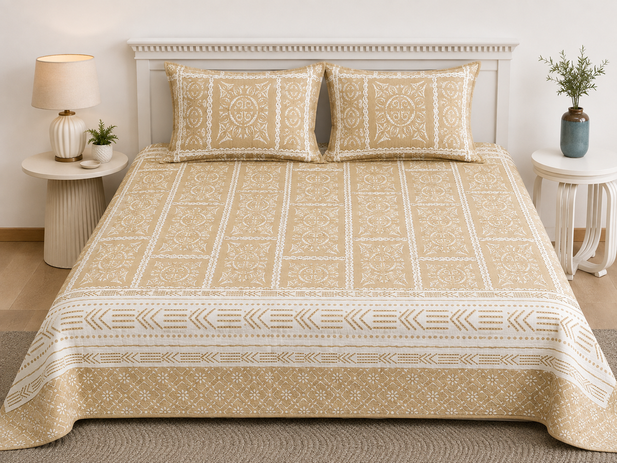 Paramphera Studio Traditional Geometric Print Bedsheet