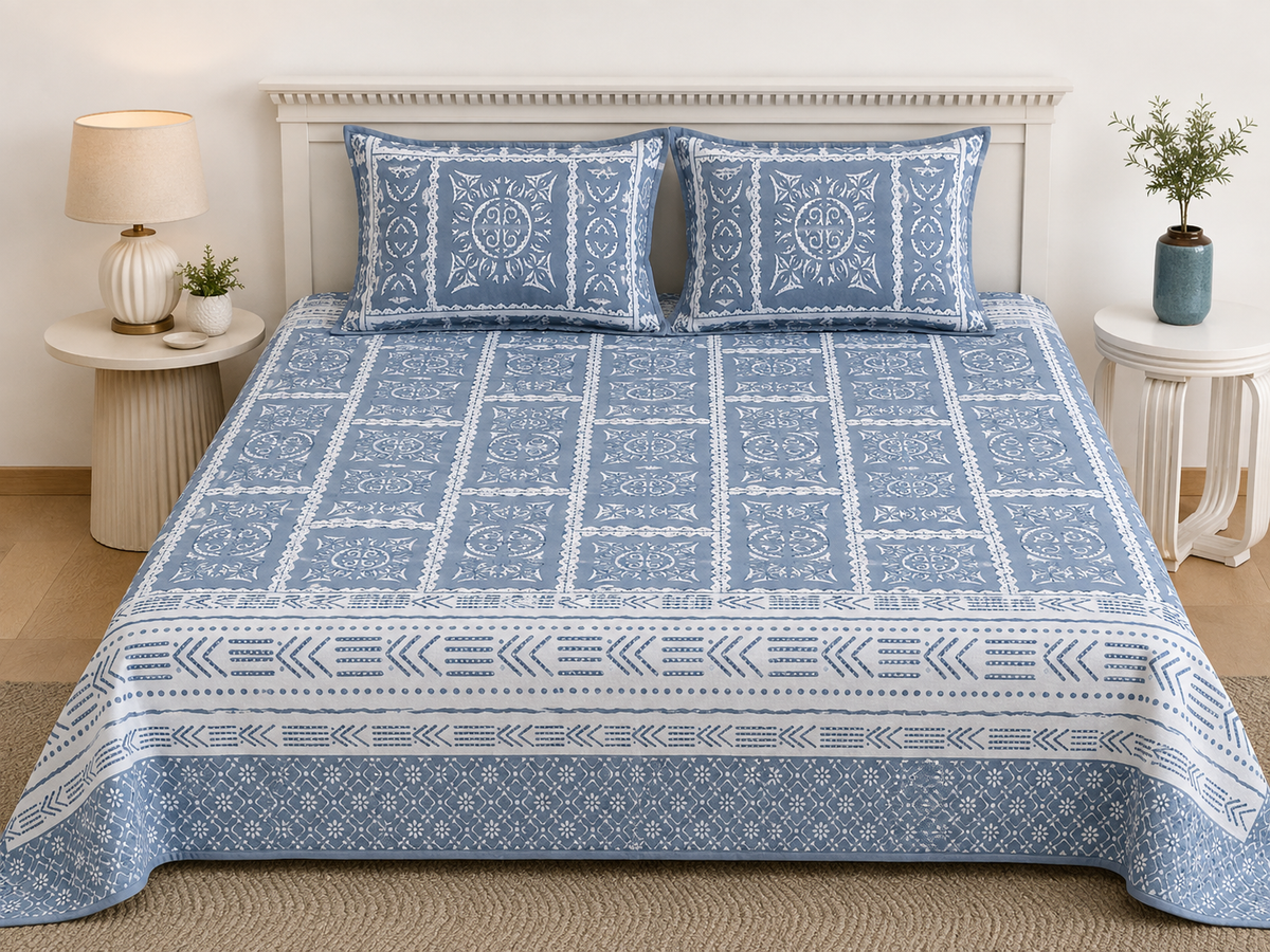 Paramphera Studio Traditional Geometric Print Bedsheet
