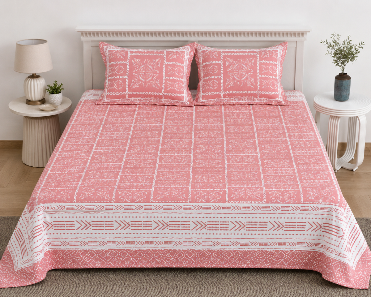 Paramphera Studio Traditional Geometric Print Bedsheet