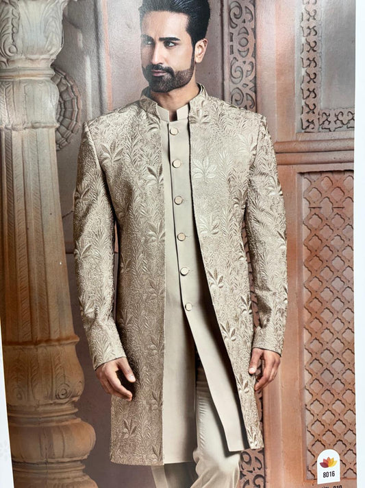 Golden indo western with long jacket