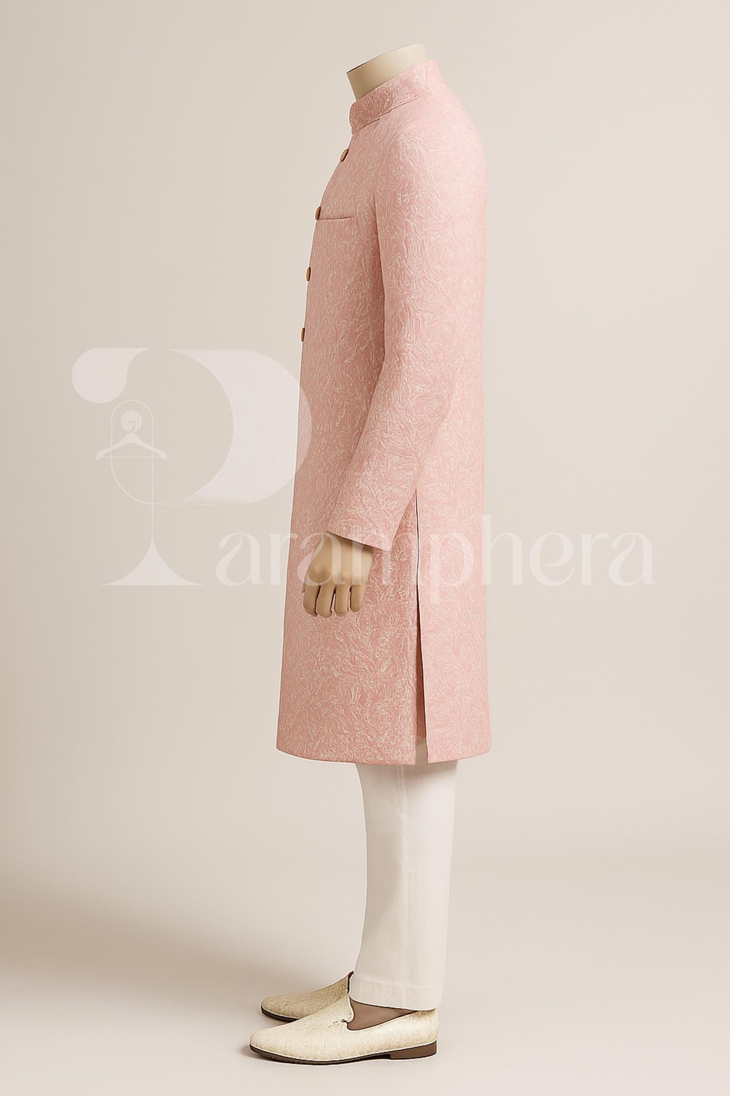 Pastel Pink Sherwani for Groom  Handmade Embroidered Indo-Western Wedding Outfit | Custom Fit, Made-to-Order