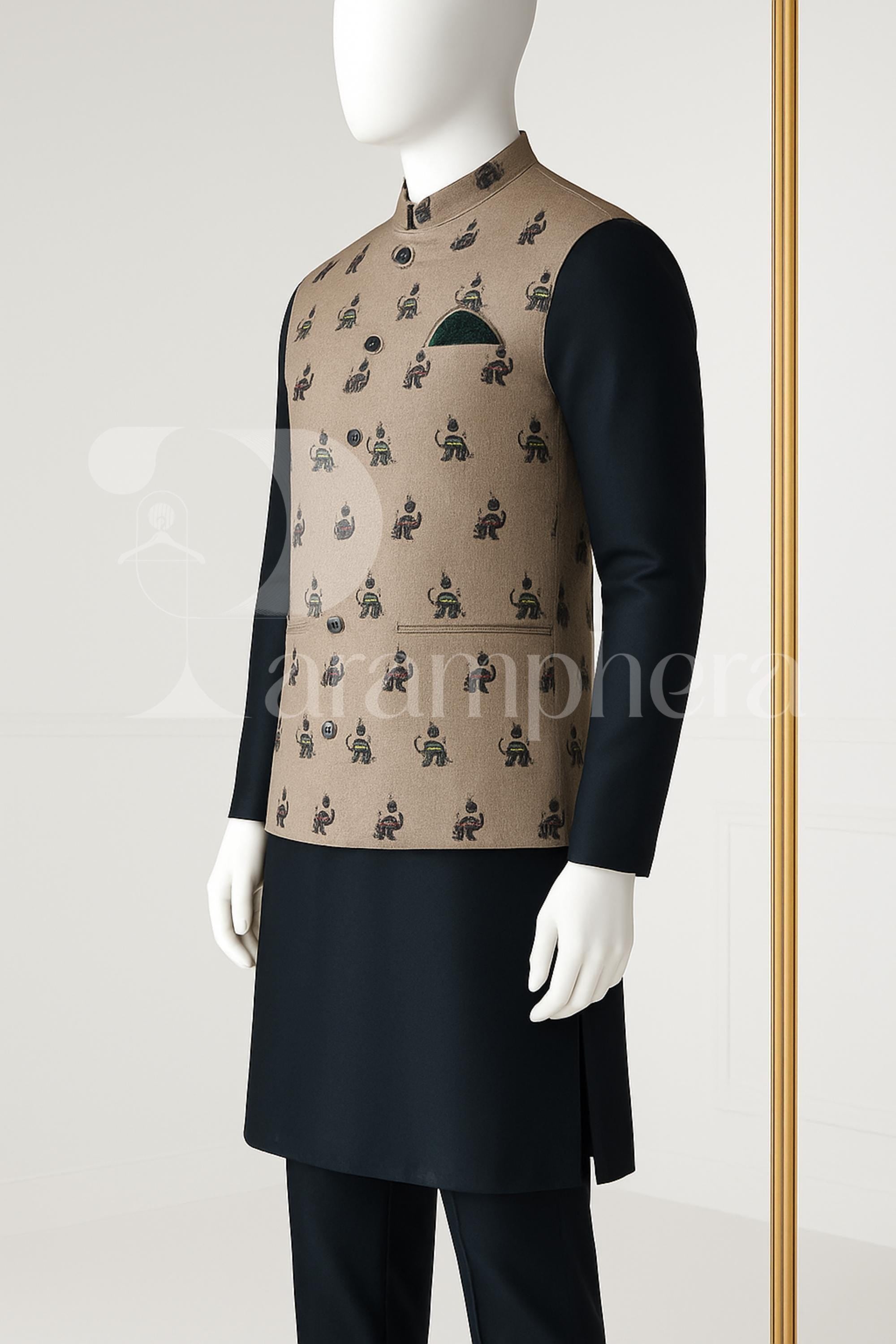 Men&#39;s Indian Kurta Pajama Set with Nehru Jacket | Ethnic Wedding Outfit | Traditional Sherwani Style | Groom & Party Wear