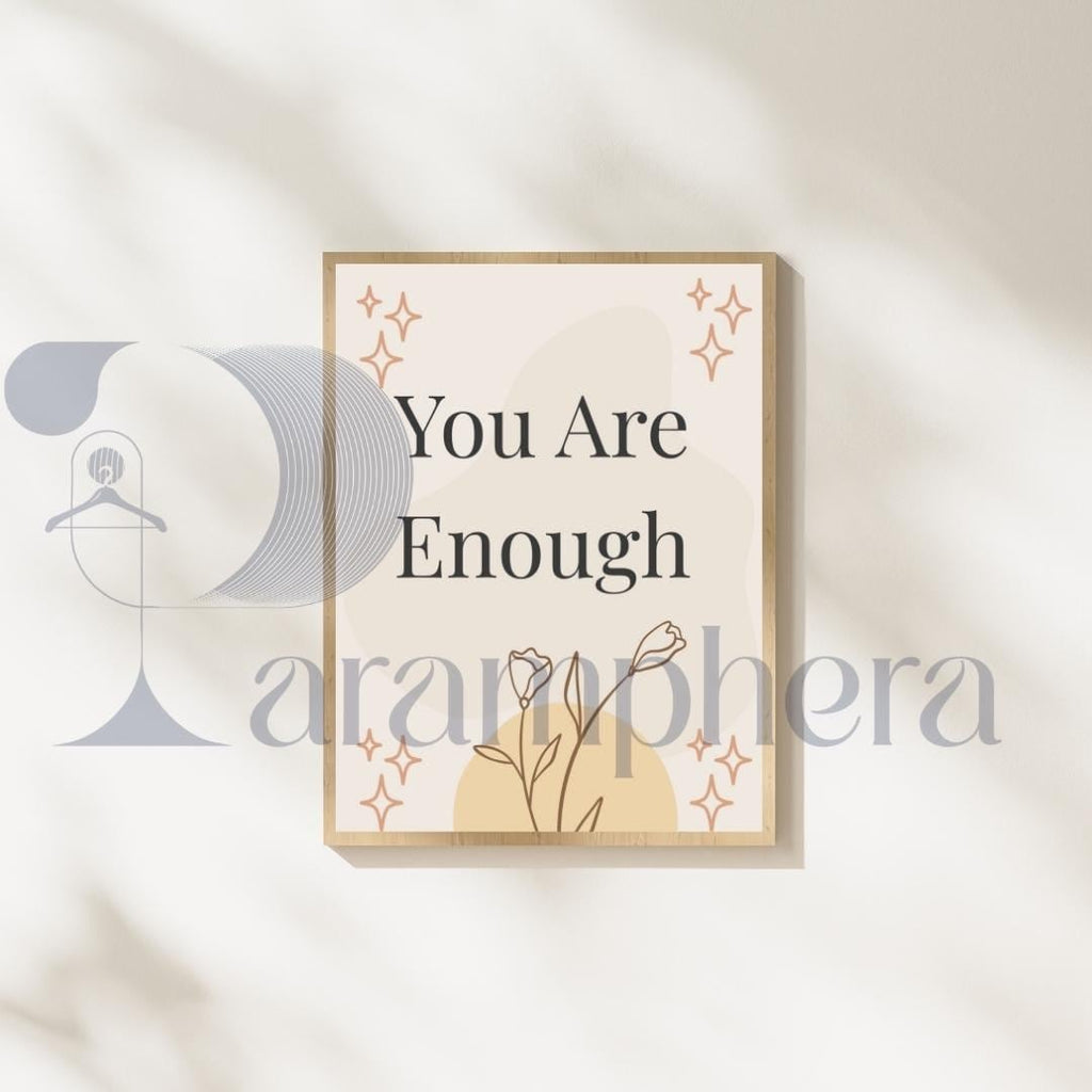 You Are Enough Wall Art | Printable Boho Poster | Minimalist Self-Love Quote for Gallery Wall Decor