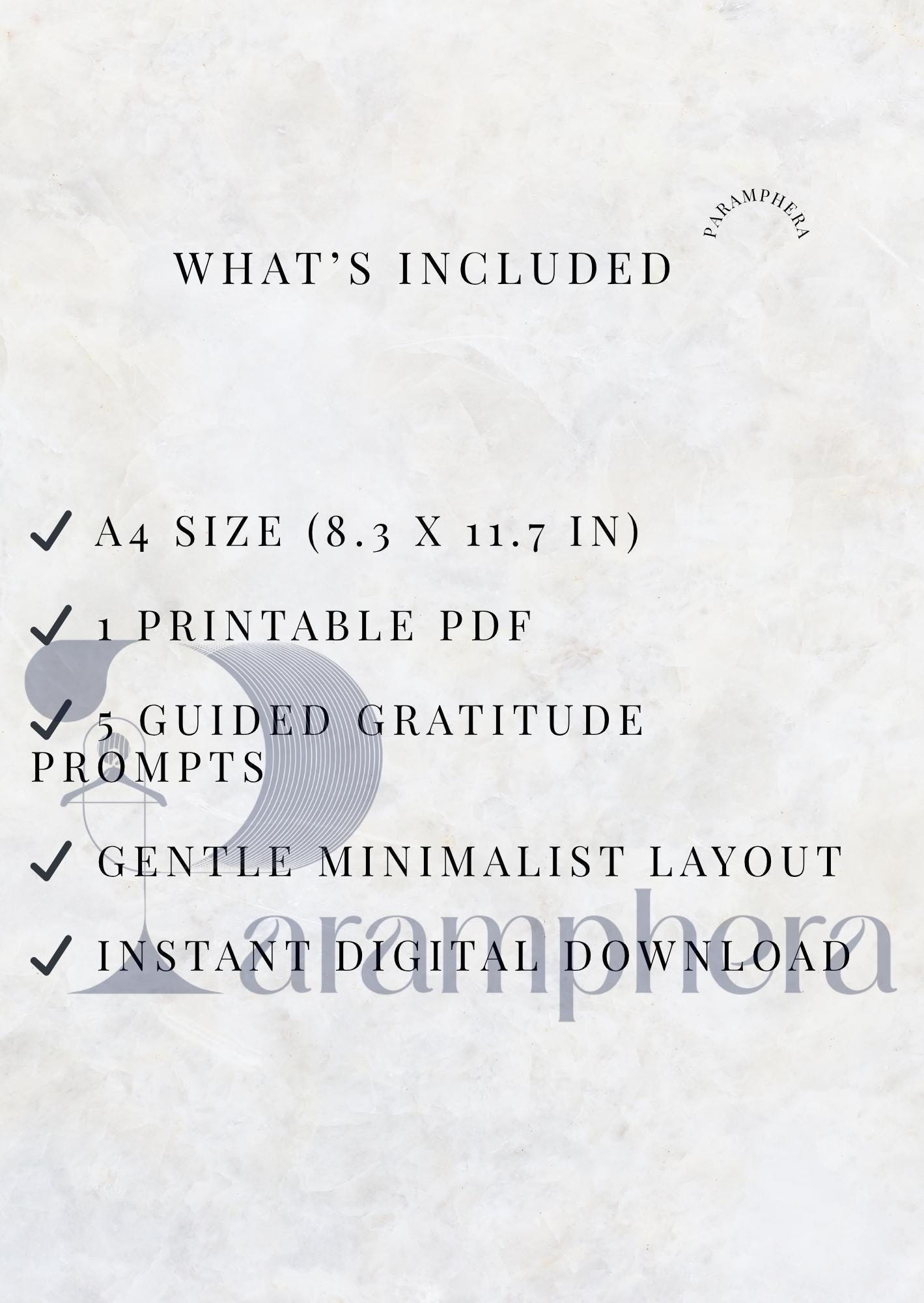 Gratitude Journal Printable – A4 Guided Daily Prompts PDF, Mindfulness & Reflection Journal, Self Care Download