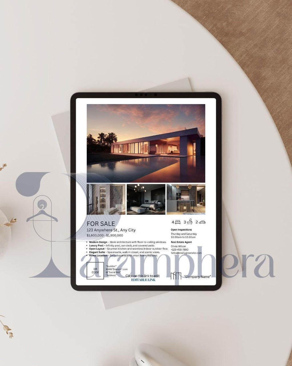 Editable Real Estate Flyer Template – Realtor Property Listing Brochure – Open House Canva Template – Real Estate Marketing Printable