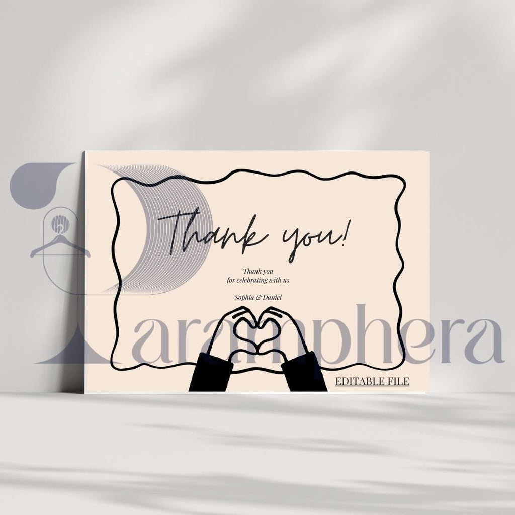 Editable Wedding Invitation Suite Canva Template | Minimalist Wedding Invite, RSVP, Details & Thank You Card