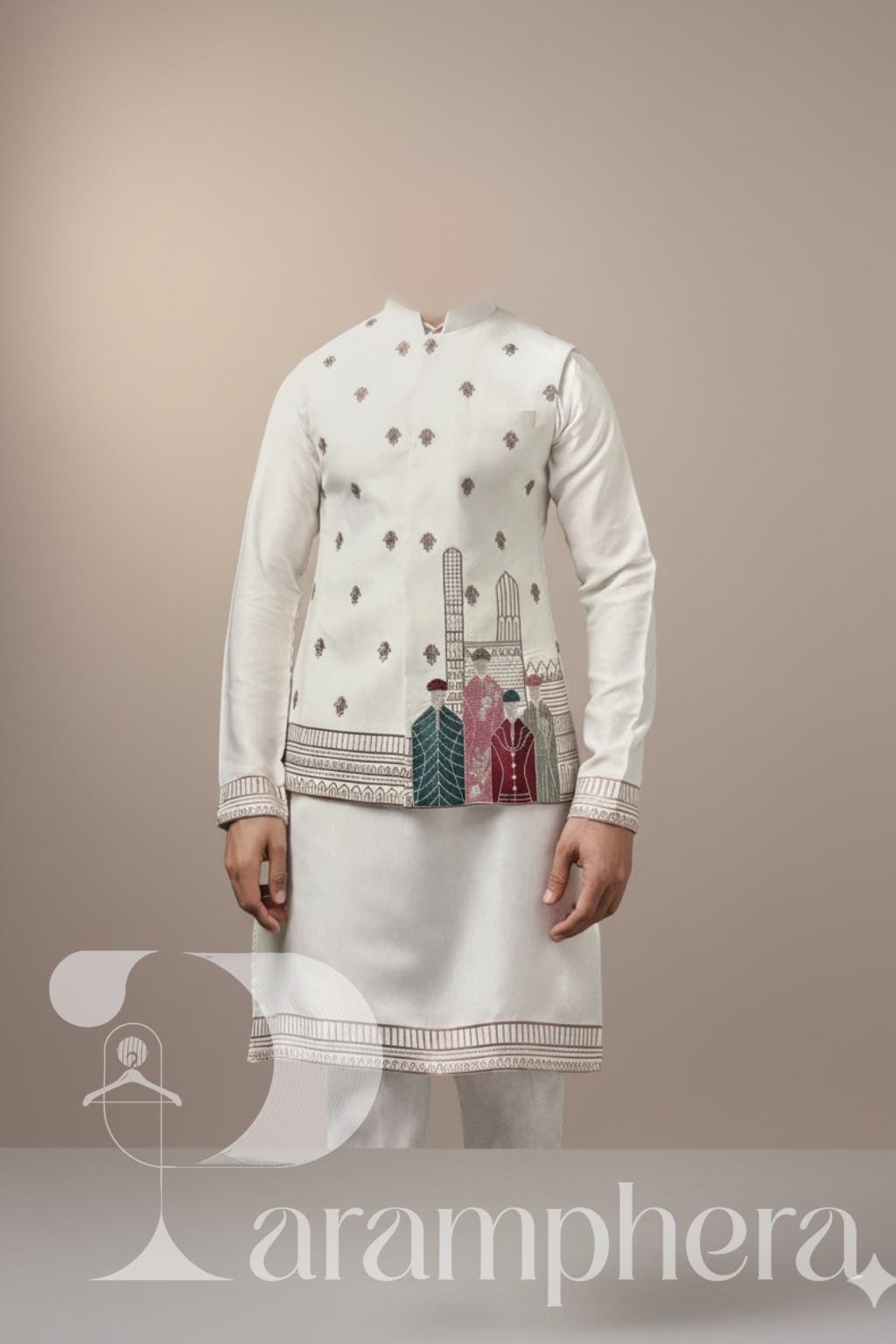 Hand-Embroidered Kurta Set: Modern Indian Wedding Outfit