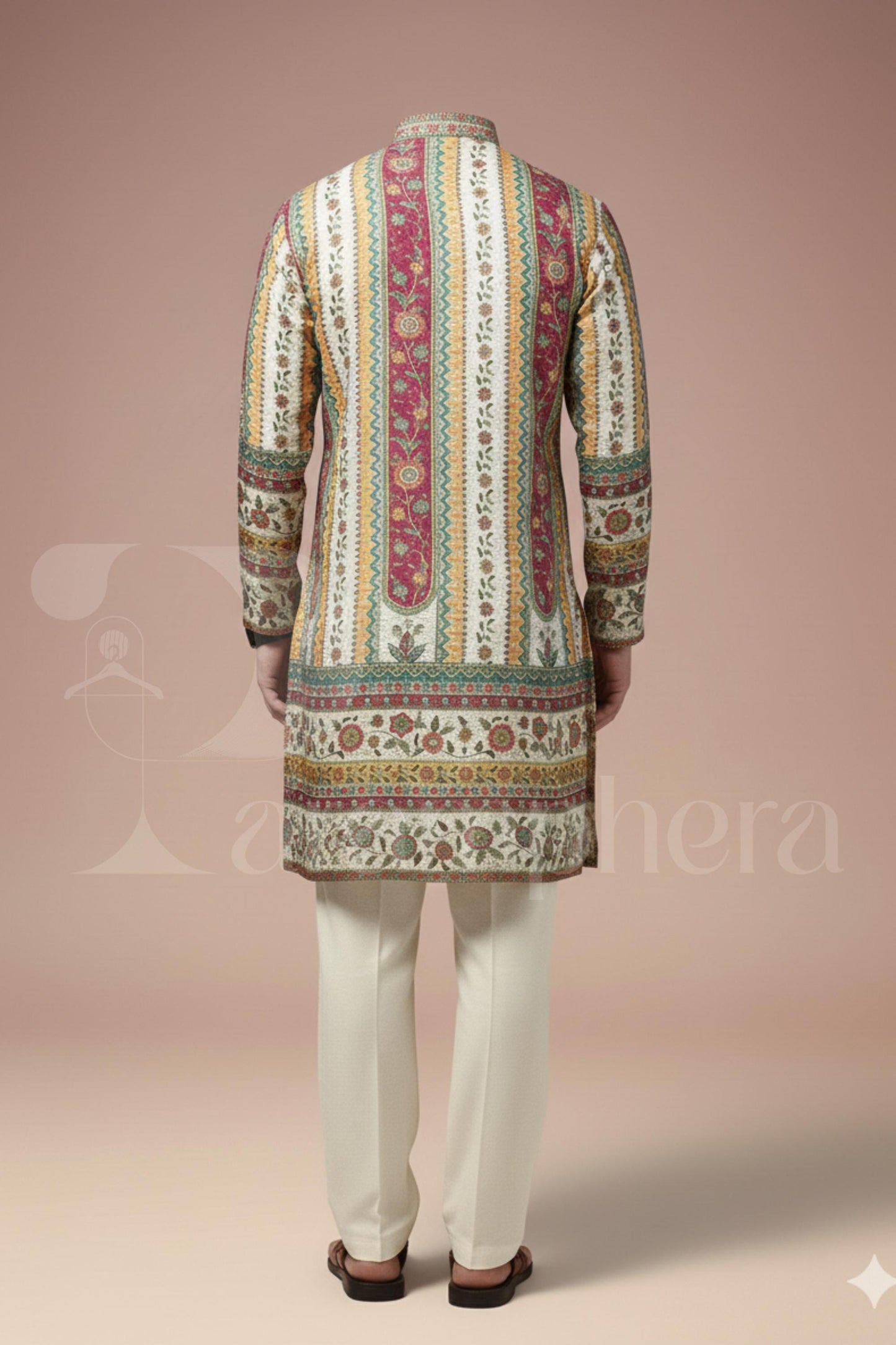 Men's Multicolor Striped Kurta  Ethnic Indo-Western Wedding & Festive Wear