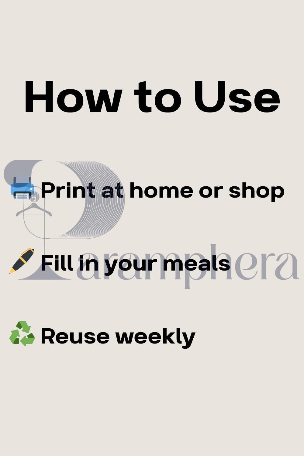 Weekly Meal Planner Printable – A4 PDF | Kitchen Meal Organizer, Weekly Menu Plan, Grocery List, Instant Download