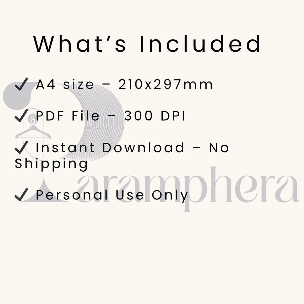 Daily Productivity Planner A4 – Minimalist Printable PDF, Schedule + Mood + Water Tracker, Instant Download