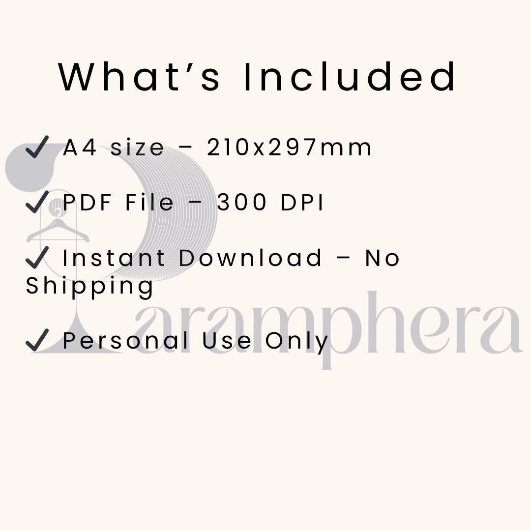 Daily Productivity Planner A4 – Minimalist Printable PDF, Schedule + Mood + Water Tracker, Instant Download