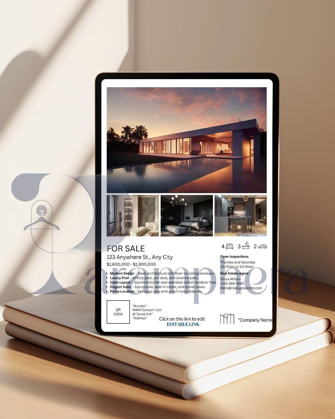 Editable Real Estate Flyer Template – Realtor Property Listing Brochure – Open House Canva Template – Real Estate Marketing Printable