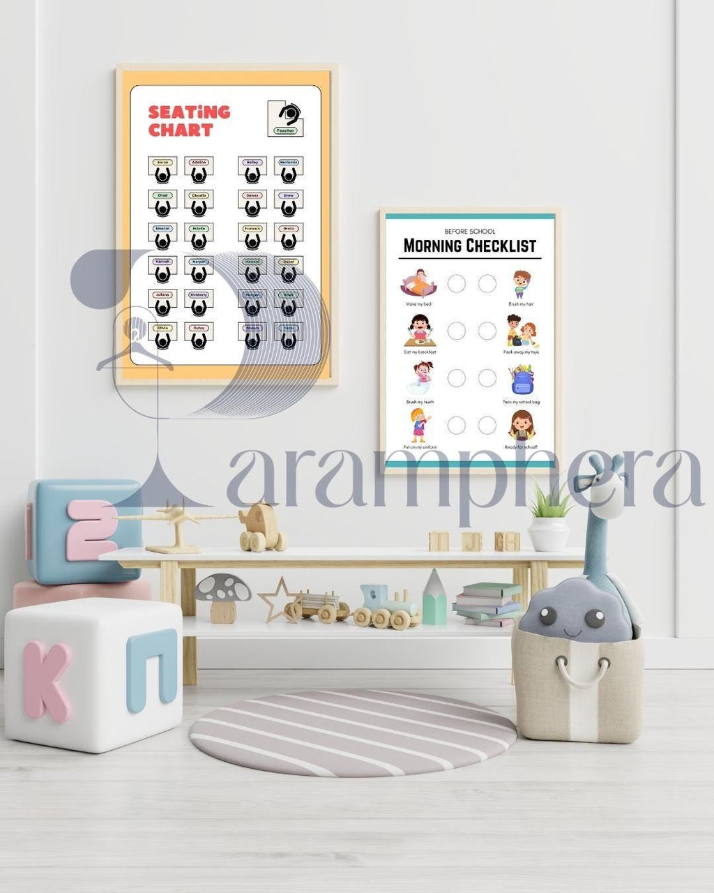 Editable Teacher Classroom Decor Bundle — Neutral Modern Posters, Name Tags, Alphabet Cards, Calendar — Printable A4 & US Letter
