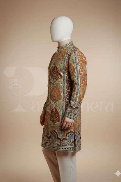 Embroidered Kurta Pajama Set: Men's Ethnic Wedding Outfit