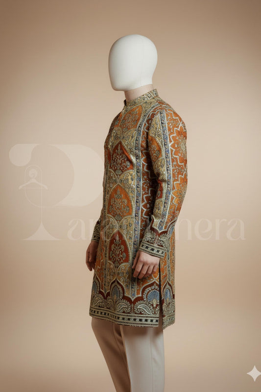 Embroidered Kurta Pajama Set: Men's Ethnic Wedding Outfit