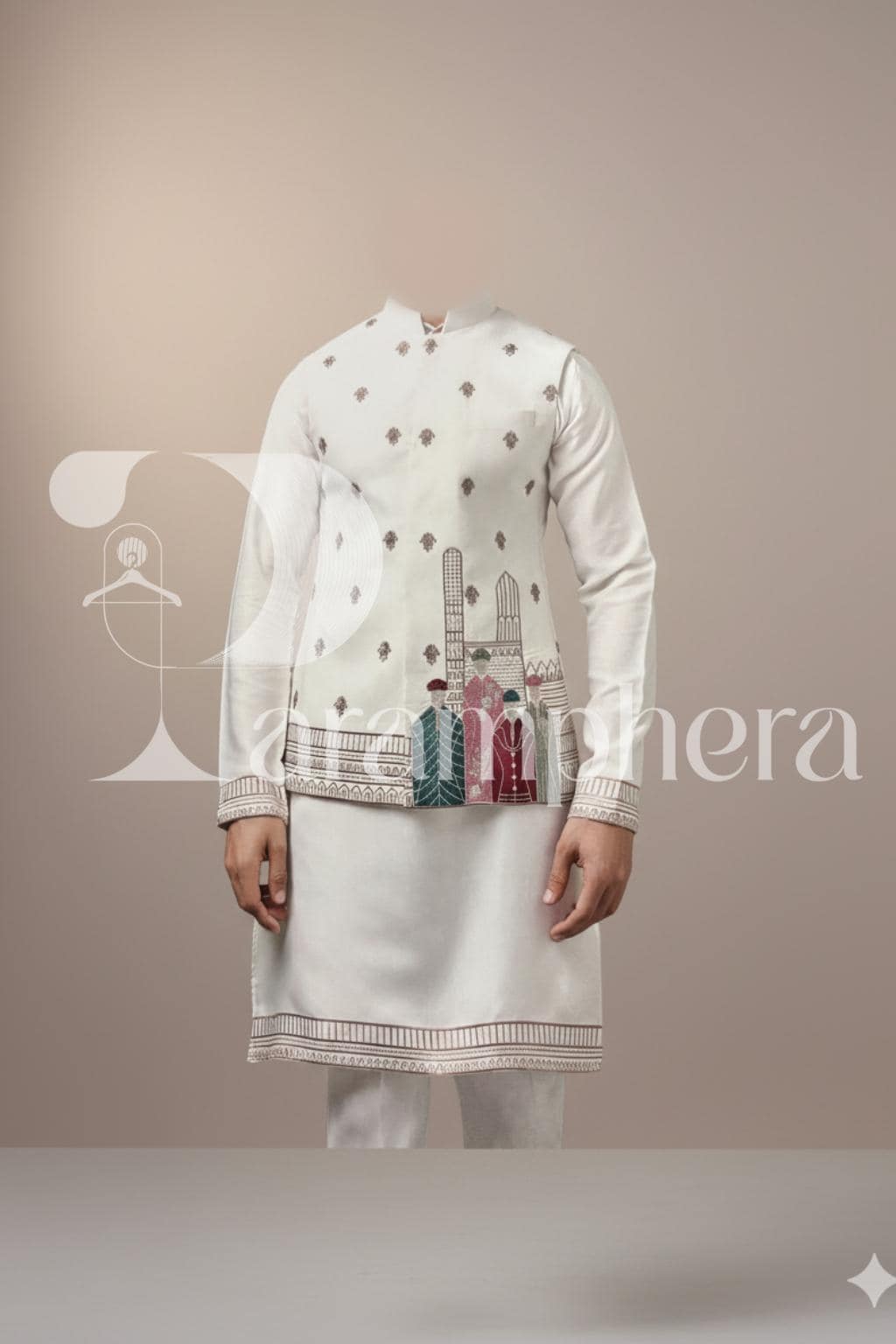 Hand-Embroidered Kurta Set: Modern Indian Wedding Outfit