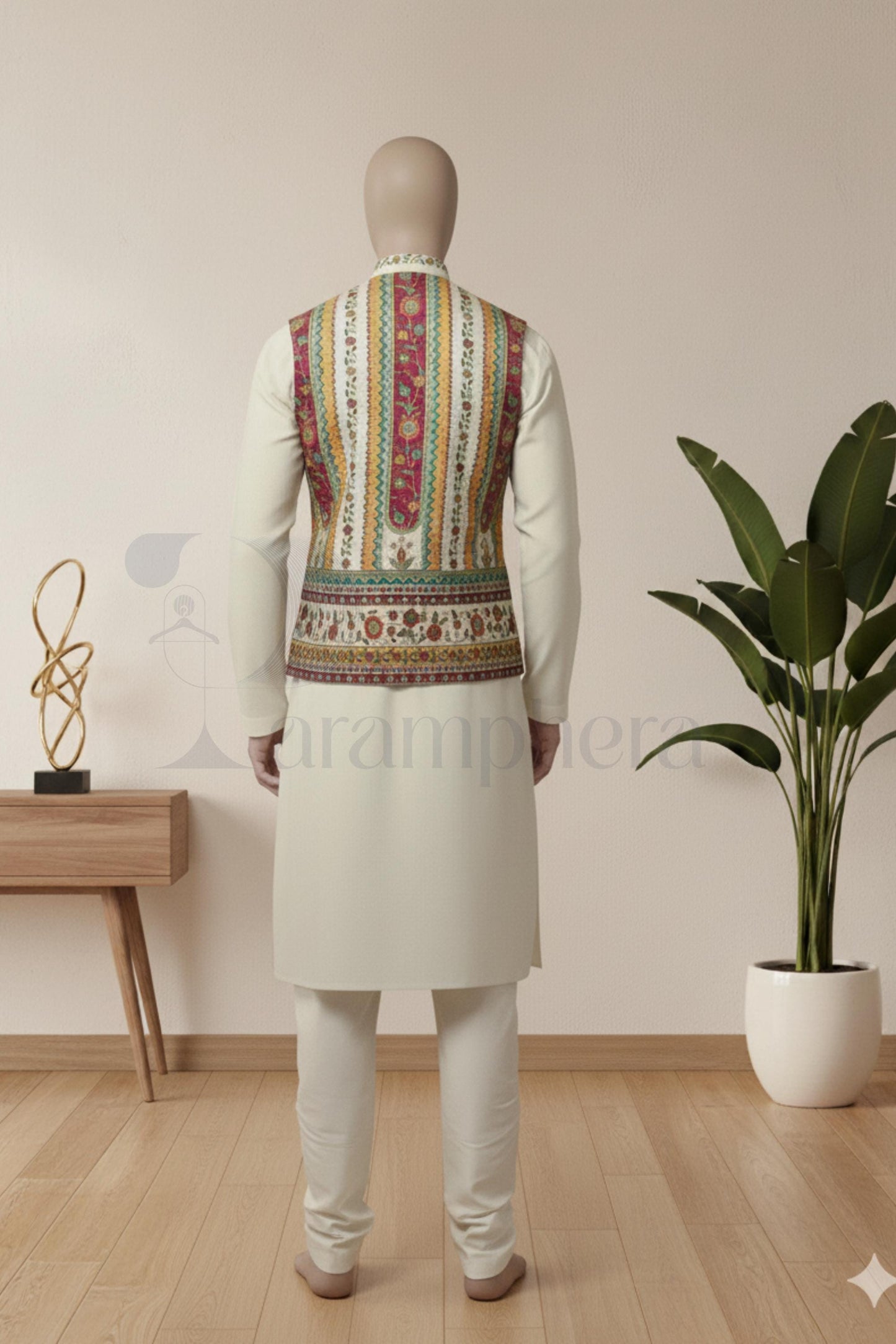 Hand-Embroidered Nehru Waistcoat  Men's Ethnic Vest for Weddings & Formal Events