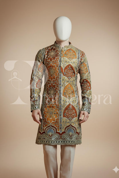 Embroidered Kurta Pajama Set: Men's Ethnic Wedding Outfit