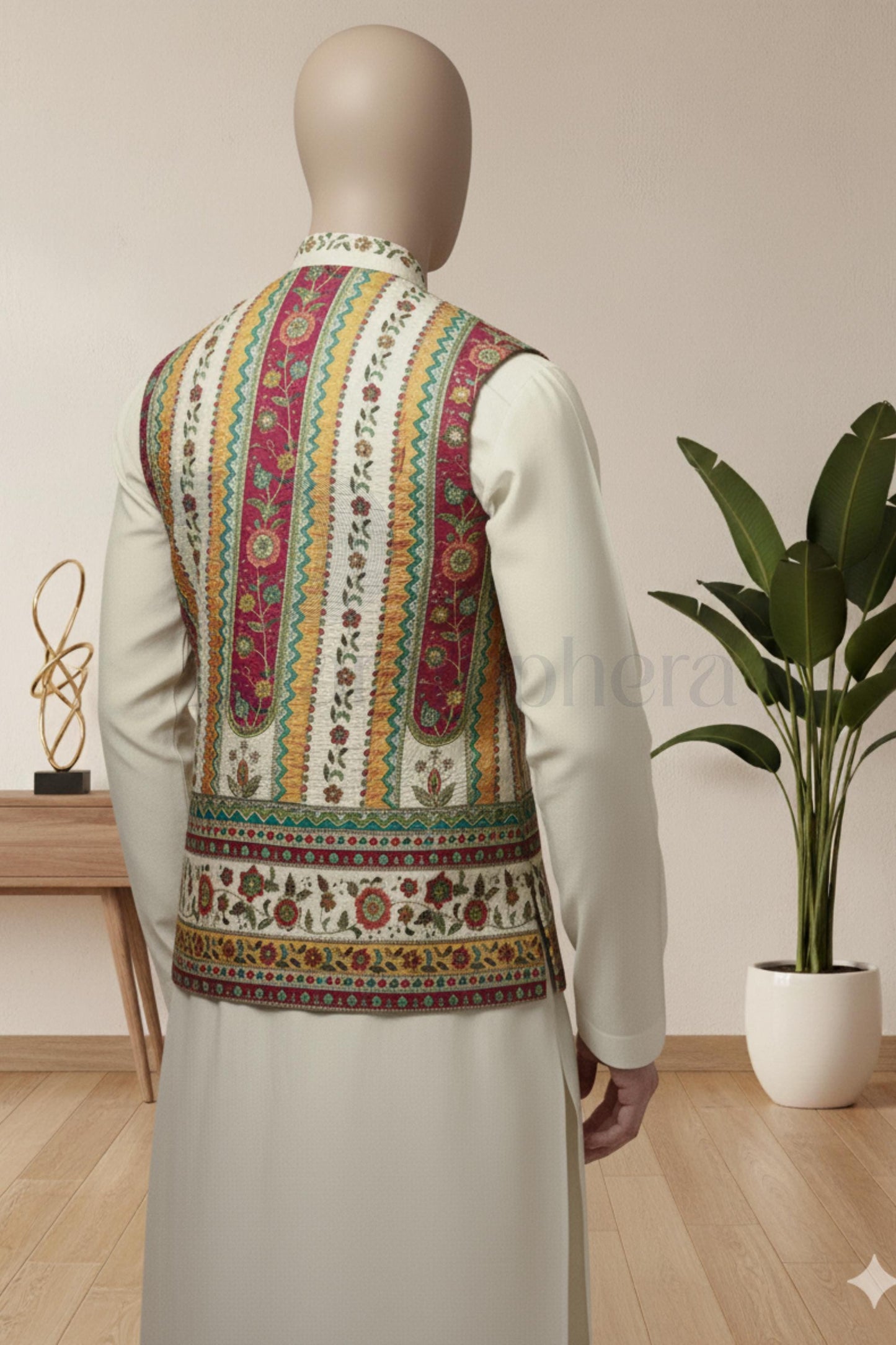 Hand Embroidered Nehru Waistcoat for Men | Indo Western Wedding Ethnic Vest
