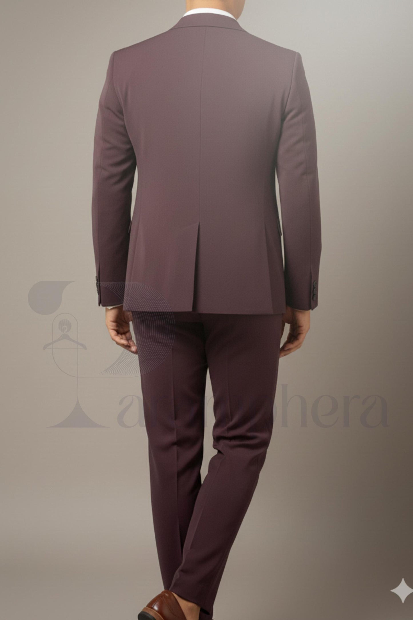 Men’s Maroon 3 Piece Indo Western Suit | Wedding & Reception Formal Outfit