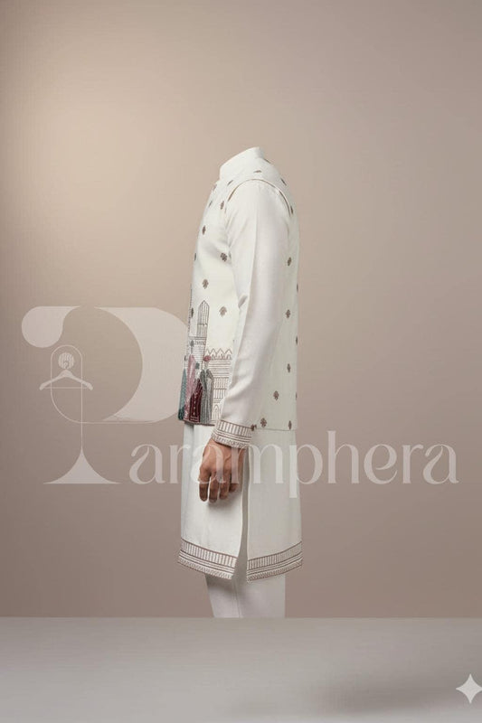 Hand-Embroidered Kurta Set: Modern Indian Wedding Outfit