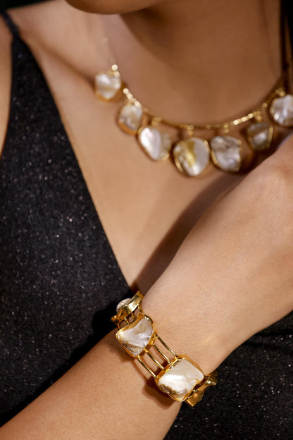 Gold Plated Shell Necklace Set | Western Beach Jewelry