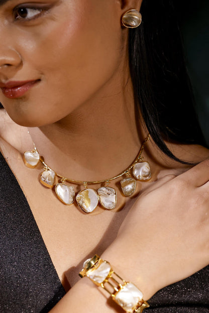 Gold Plated Shell Necklace Set | Western Beach Jewelry