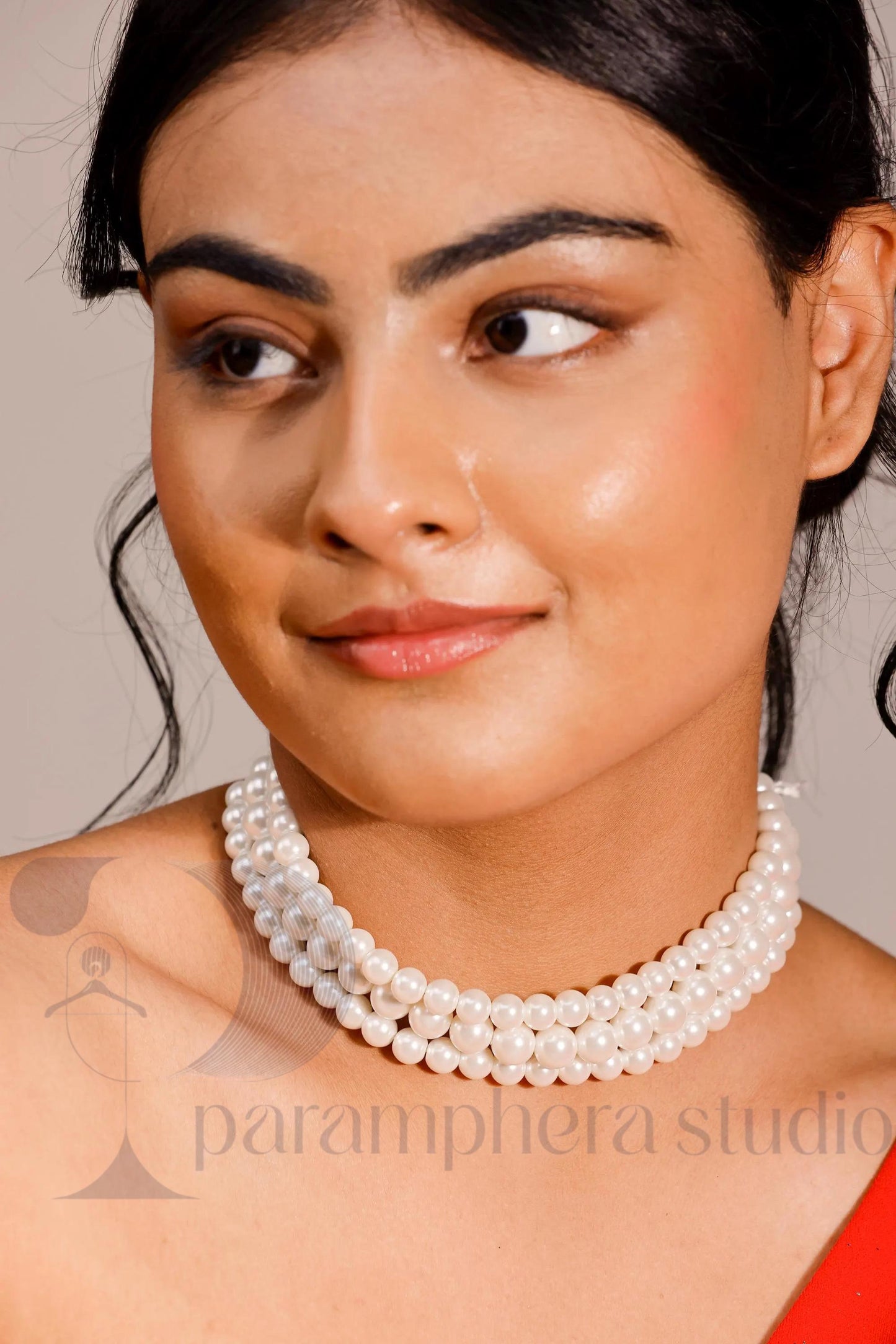 Triple Layer Pearl Choker | Bridal Necklace, Handmade Indian Jewelry