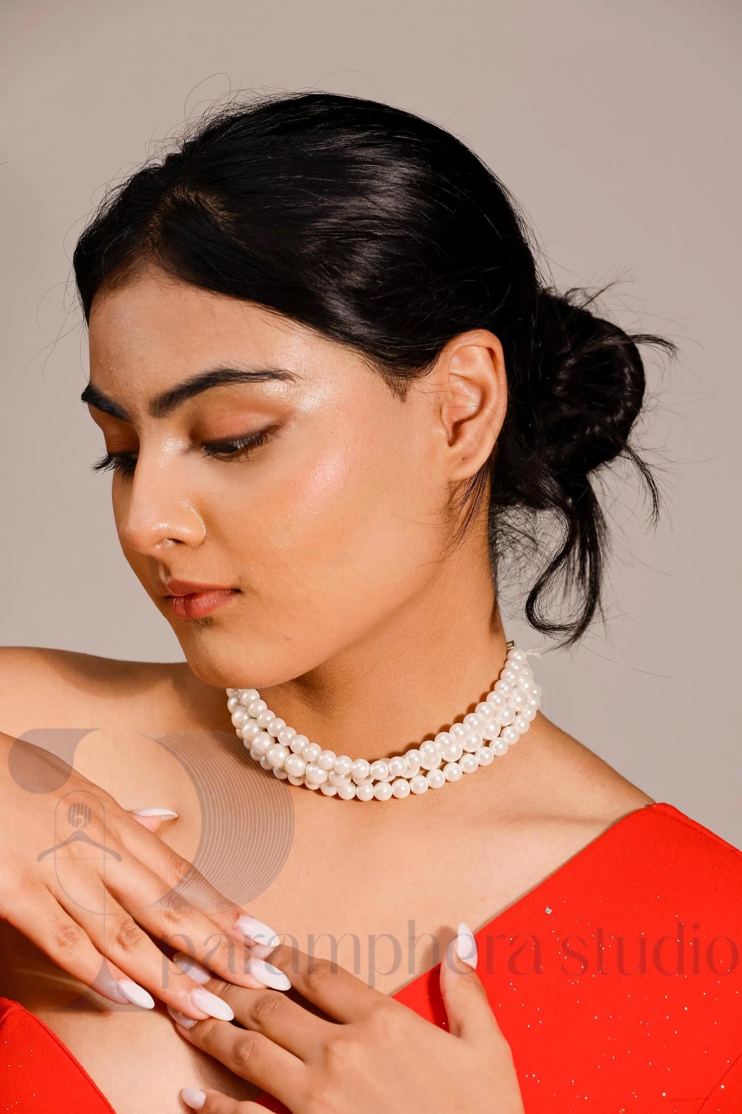 Triple Layer Pearl Choker | Bridal Necklace, Handmade Indian Jewelry