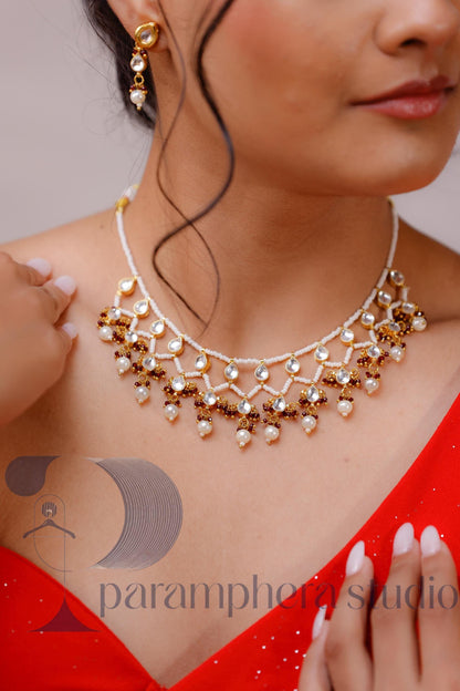 Handmade Kundan Pearl Choker Set | Indian Wedding Jewelry