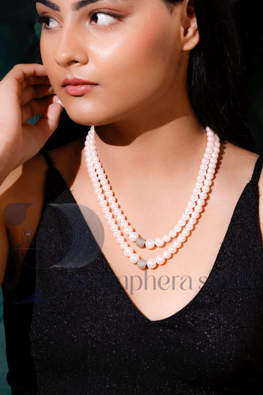 Pink Pearl Choker | Double Strand Blush Layered Necklace | Bridesmaids Gift | Wedding Jewelry for Wife