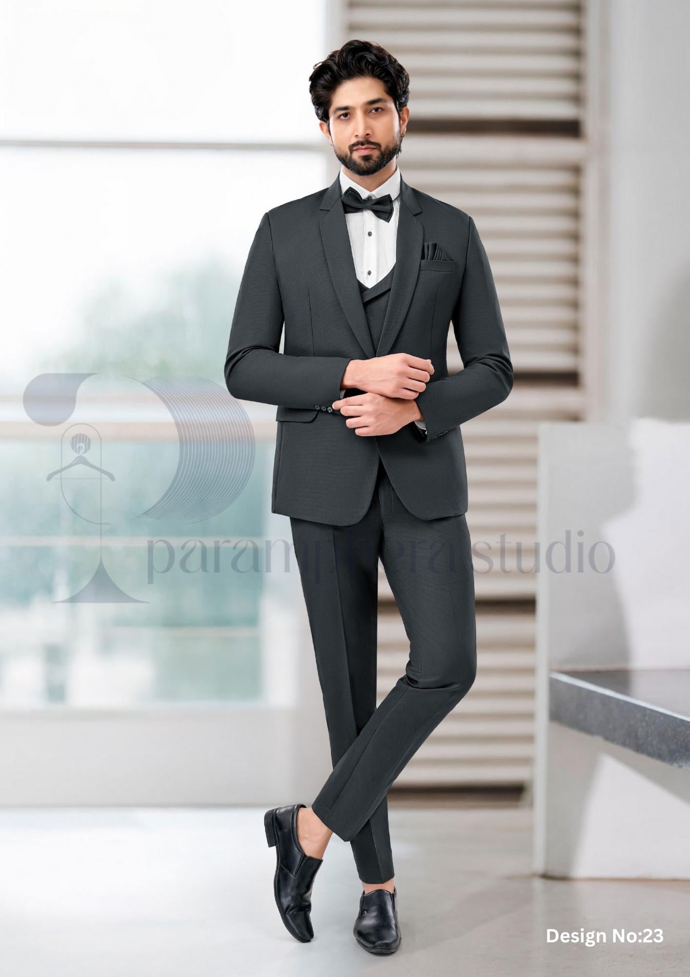 Men’s 3 Piece Wool Blend Suit | Slim Fit Wedding & Formal Outfit | Custom Tailored