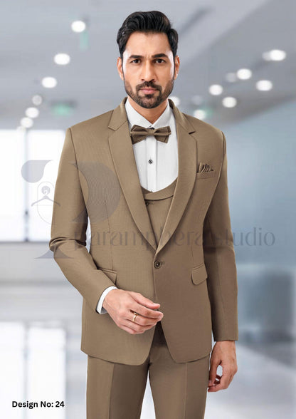Men’s 3 Piece Wool Blend Suit | Slim Fit Wedding & Formal Outfit | Custom Tailored