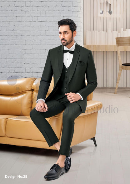 Men’s 3 Piece Wool Blend Suit | Slim Fit Wedding & Formal Outfit | Custom Tailored