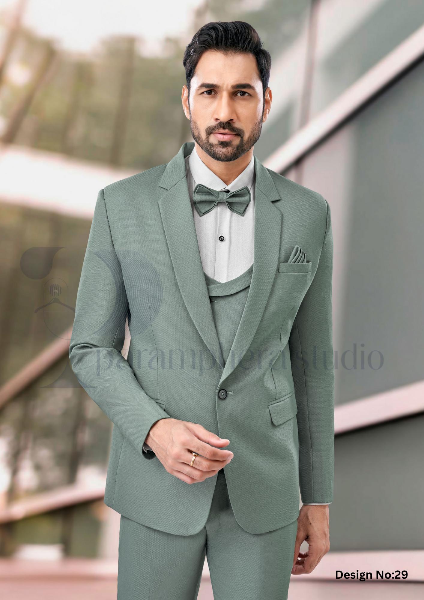 Men’s 3 Piece Wool Blend Suit | Slim Fit Wedding & Formal Outfit | Custom Tailored