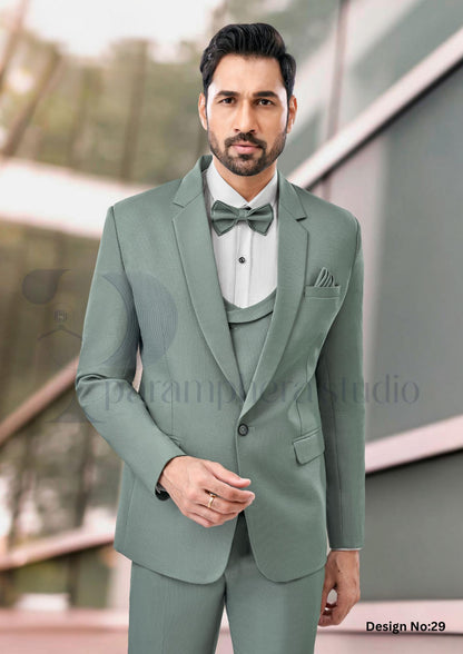 Men’s 3 Piece Wool Blend Suit | Slim Fit Wedding & Formal Outfit | Custom Tailored