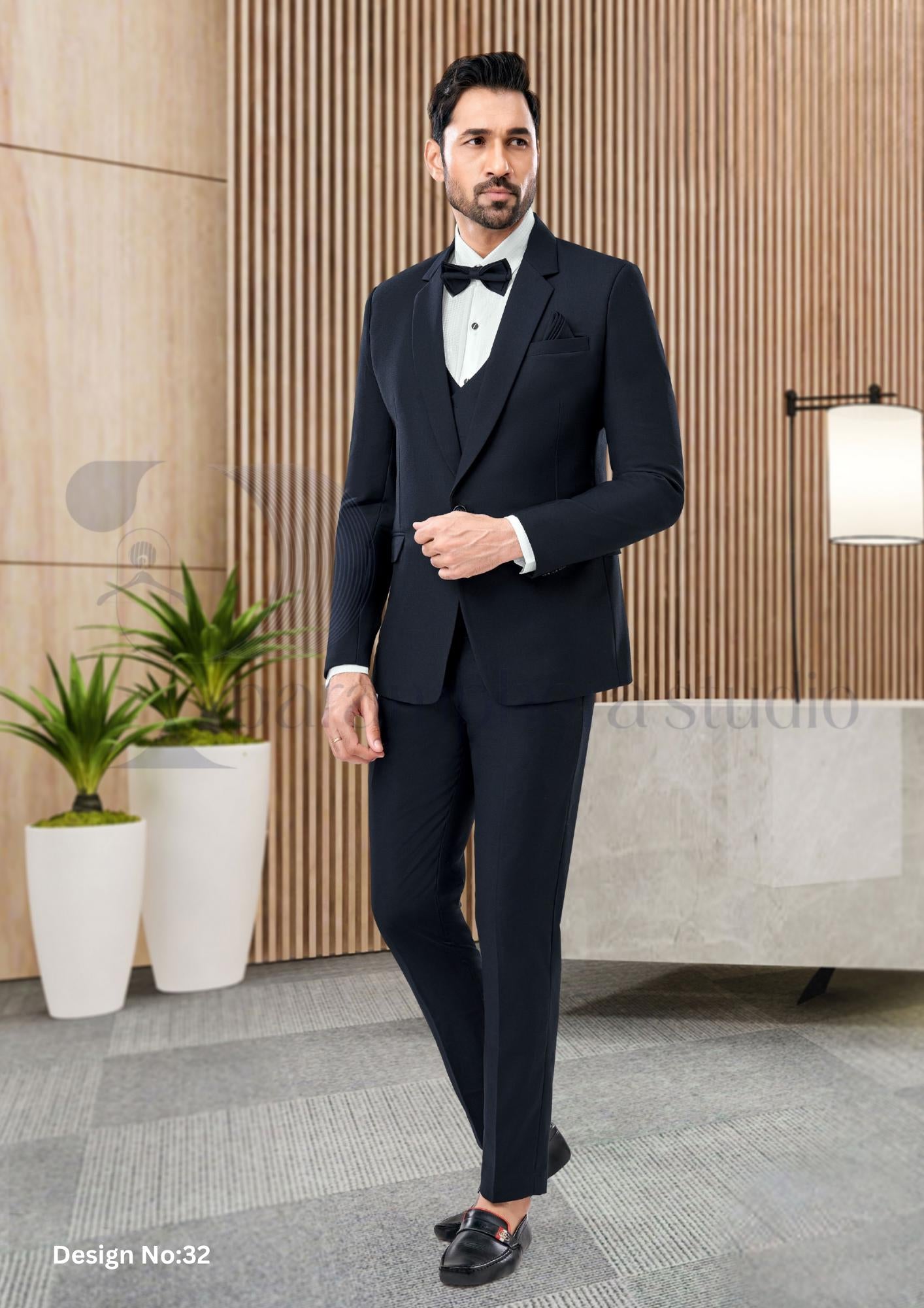 Men’s 3 Piece Wool Blend Suit | Slim Fit Wedding & Formal Outfit | Custom Tailored