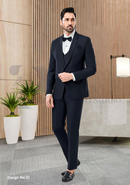 Men’s 3 Piece Wool Blend Suit | Slim Fit Wedding & Formal Outfit | Custom Tailored