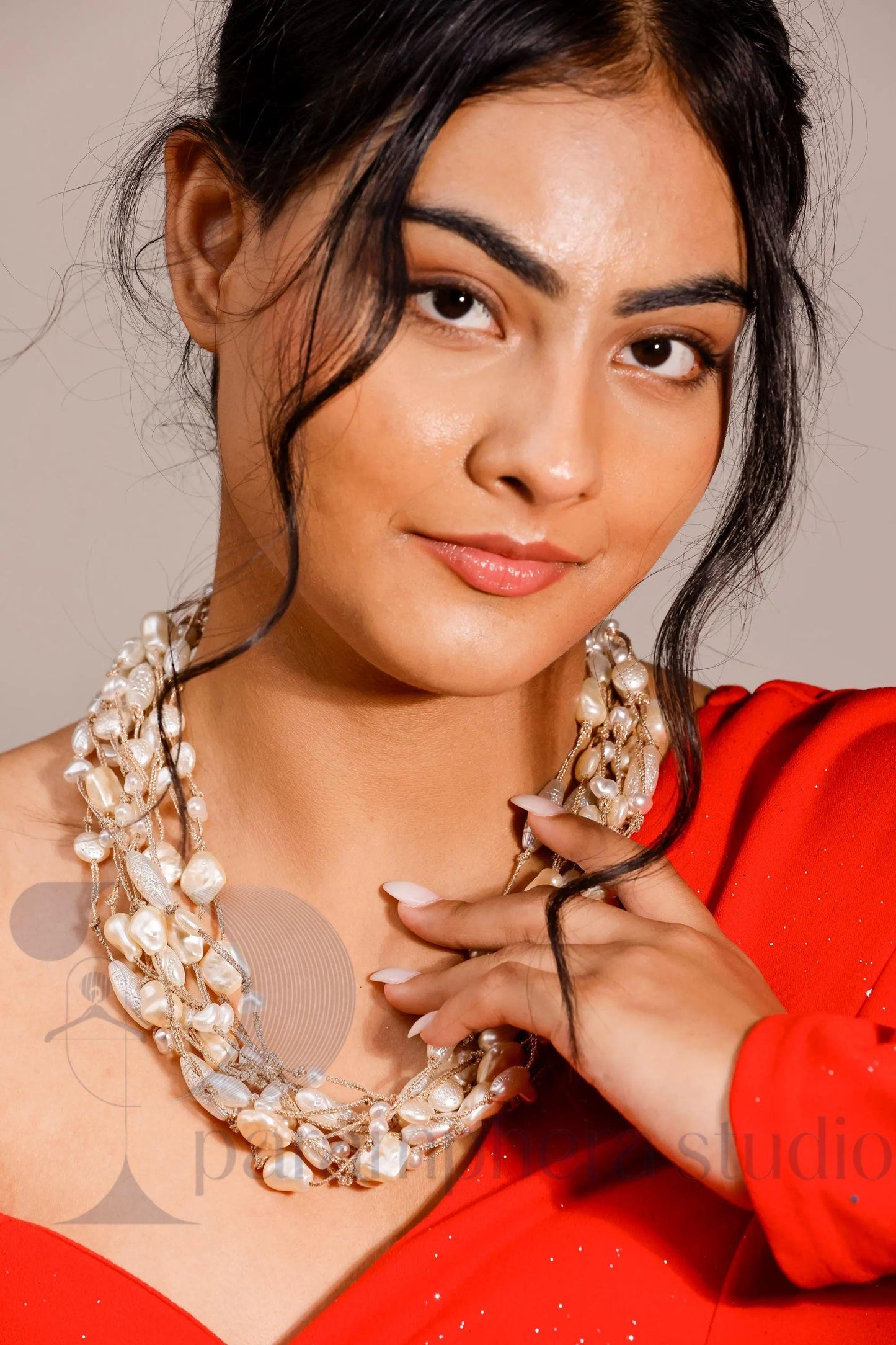 Baroque Pearl Multi-Strand Necklace | Cream White Statement Jewelry