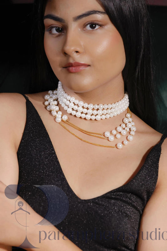Layered Pearl Choker Necklace | Bridal Wedding Jewelry