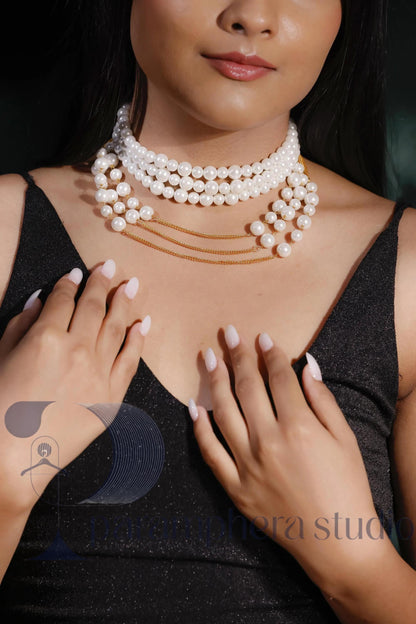 Layered Pearl Choker Necklace | Bridal Wedding Jewelry