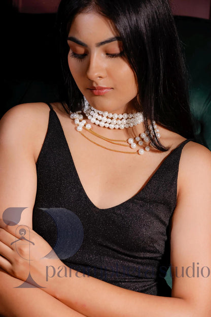 Layered Pearl Choker Necklace | Bridal Wedding Jewelry