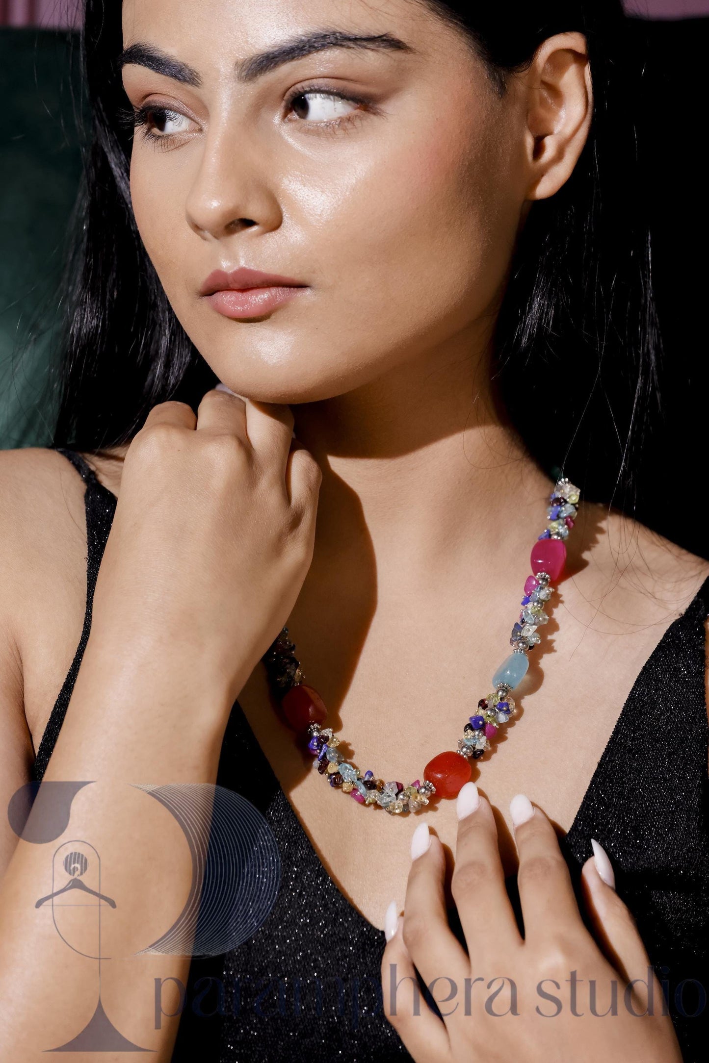 Handmade Gemstone Necklace | Colorful Boho Multi Stone, Crystal Beads