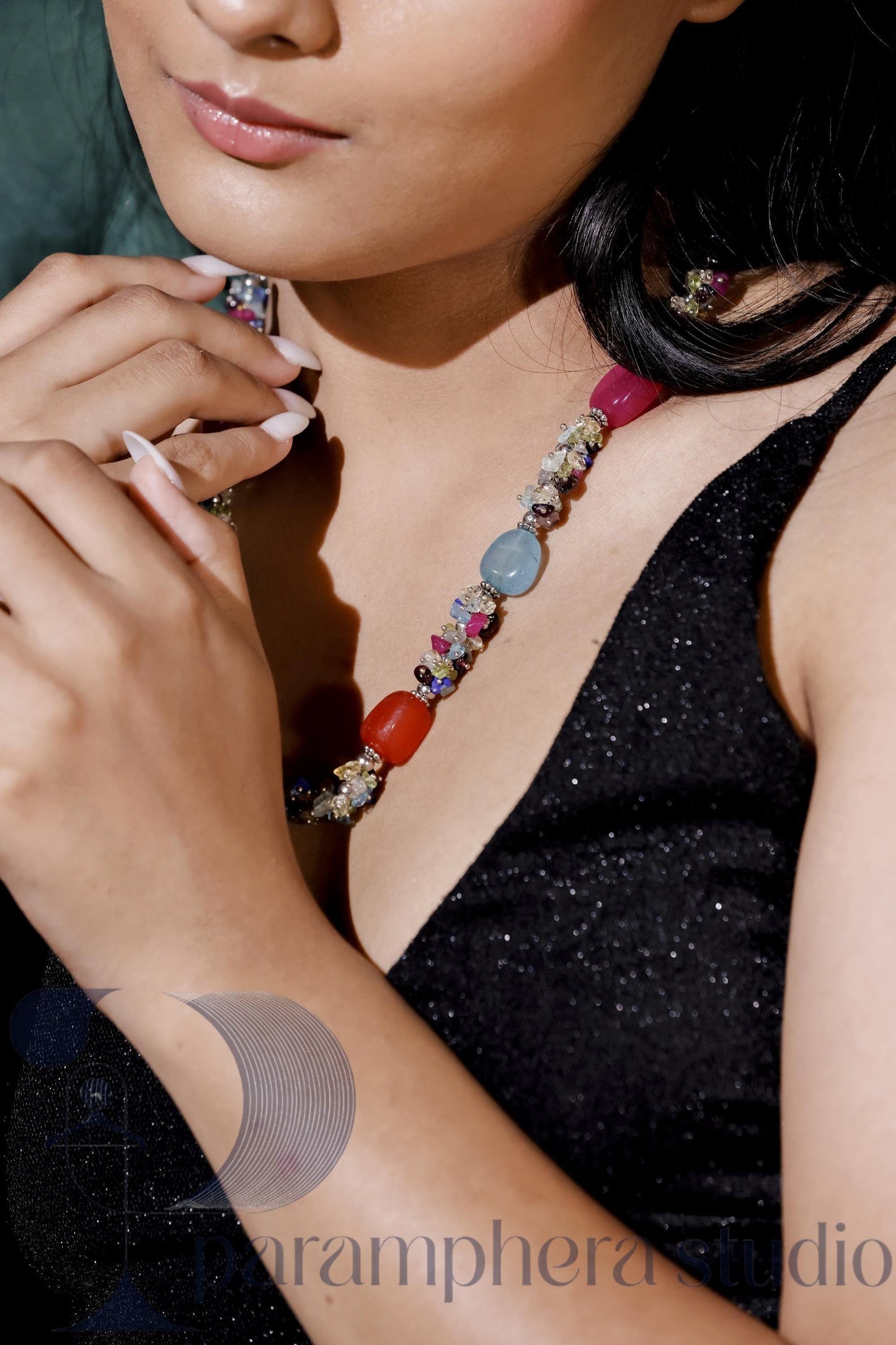 Handmade Gemstone Necklace | Colorful Boho Multi Stone, Crystal Beads