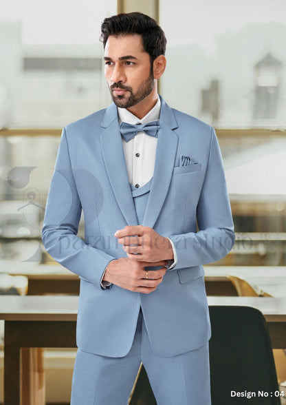 Handmade Slim Fit Suit with Bow Tie | Indian Wedding Outfit