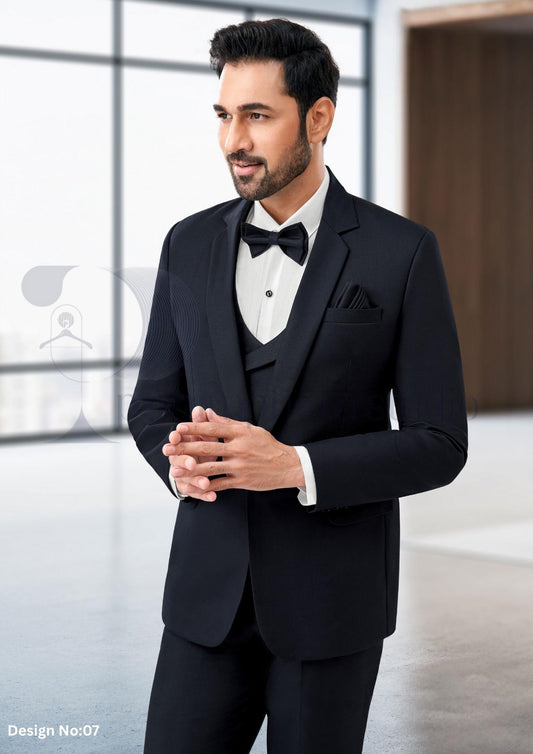 Handmade Slim Fit Suit with Bow Tie | Indian Wedding Outfit