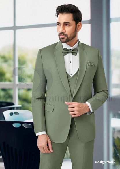 Handmade Slim Fit Suit with Bow Tie | Indian Wedding Outfit