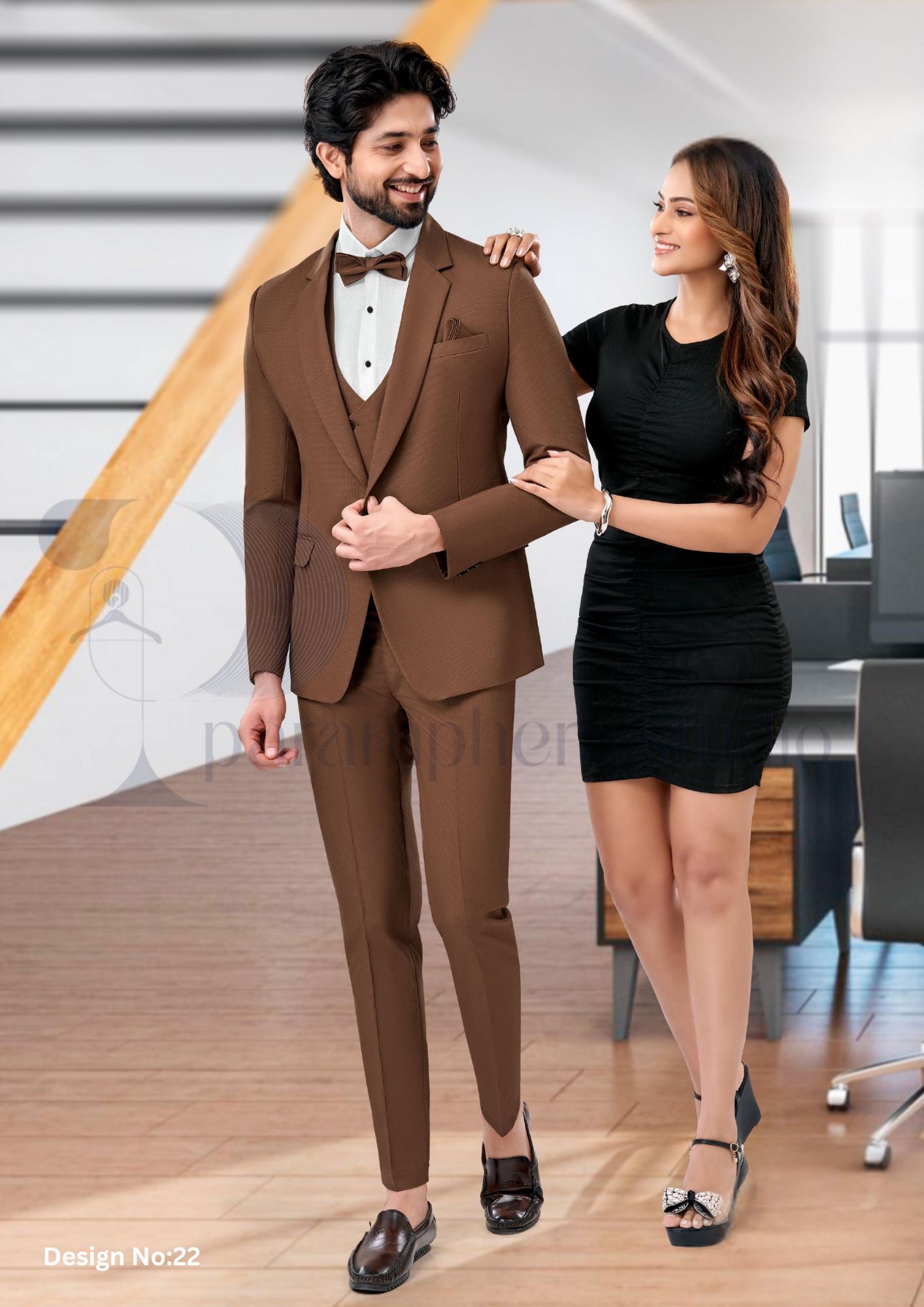 Men’s 3 Piece Wool Blend Suit | Slim Fit Wedding & Formal Outfit | Custom Tailored